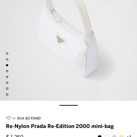 Nylon Prada Re-edition 2000 mini bag - white - used - Picture 3 of 7
